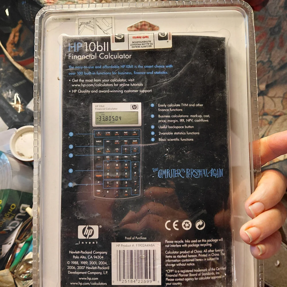 HP 10bII Financial Calculator in Black and Silver